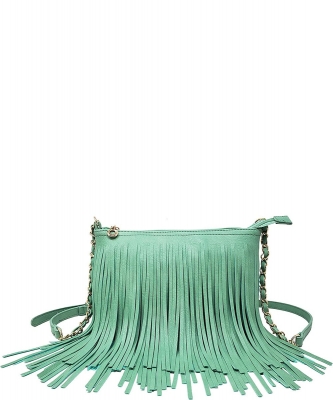 Fringed Shoulder Bag Tassel Cross Body E031 TURQUOISE